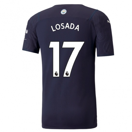 Kinder Fußball Vicky Losada #17 Dunkelblau Ausweichtrikot Trikot 2021/22 T-Shirt