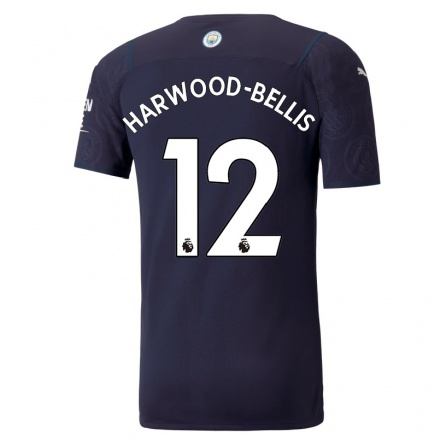 Kinder Fußball Taylor Harwood-Bellis #12 Dunkelblau Ausweichtrikot Trikot 2021/22 T-Shirt