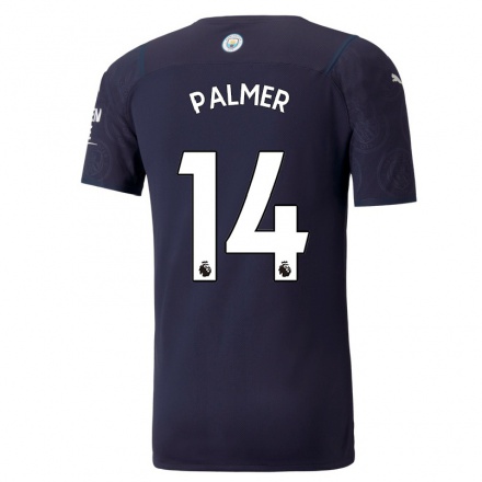Kinder Fußball Cole Palmer #14 Dunkelblau Ausweichtrikot Trikot 2021/22 T-shirt