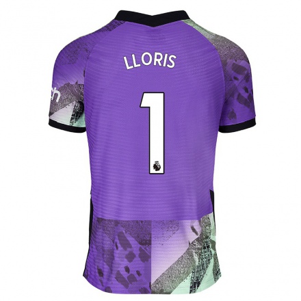 Kinder Fußball Hugo Lloris #1 Violett Ausweichtrikot Trikot 2021/22 T-Shirt