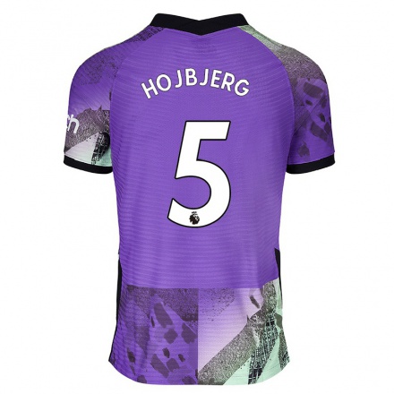 Kinder Fußball Pierre-Emile Hojbjerg #5 Violett Ausweichtrikot Trikot 2021/22 T-Shirt