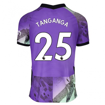 Kinder Fußball Japhet Tanganga #25 Violett Ausweichtrikot Trikot 2021/22 T-Shirt