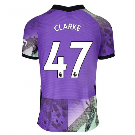 Kinder Fußball Jack Clarke #47 Violett Ausweichtrikot Trikot 2021/22 T-shirt