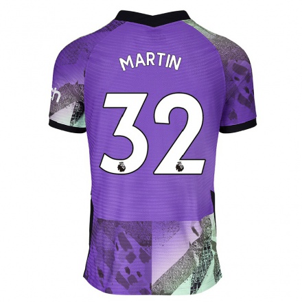 Kinder Fußball Amy Martin #32 Violett Ausweichtrikot Trikot 2021/22 T-Shirt