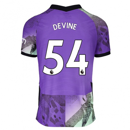 Kinder Fußball Alfie Devine #54 Violett Ausweichtrikot Trikot 2021/22 T-Shirt
