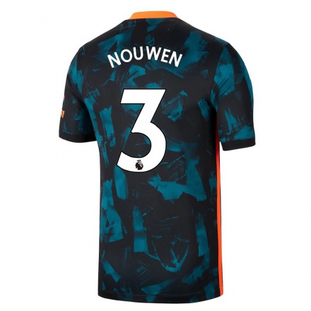 Kinder Fußball Aniek Nouwen #3 Dunkelblau Ausweichtrikot Trikot 2021/22 T-Shirt