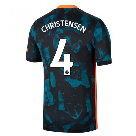 Kinder Fußball Andreas Christensen #4 Dunkelblau Ausweichtrikot Trikot 2021/22 T-shirt