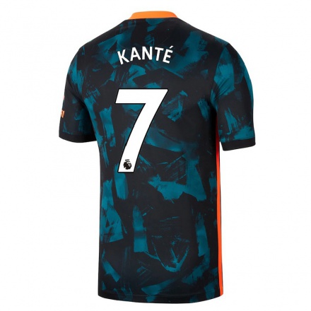 Kinder Fußball N'golo Kante #7 Dunkelblau Ausweichtrikot Trikot 2021/22 T-shirt