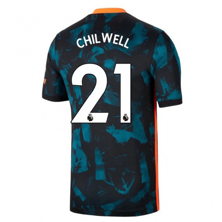 Kinder Fußball Ben Chilwell #21 Dunkelblau Ausweichtrikot Trikot 2021/22 T-Shirt