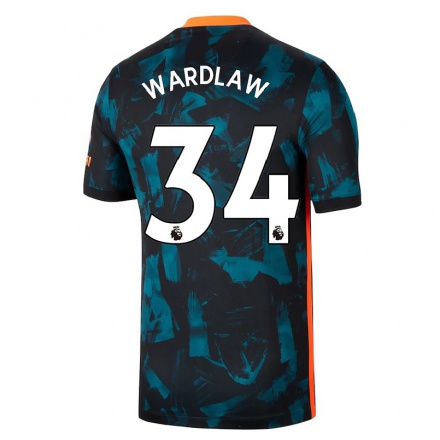 Kinder Fußball Charlotte Wardlaw #34 Dunkelblau Ausweichtrikot Trikot 2021/22 T-shirt