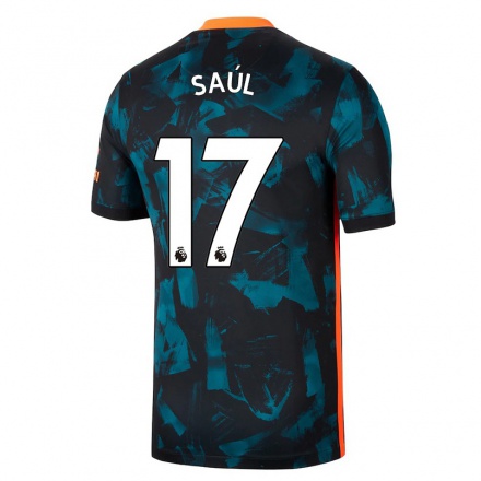 Kinder Fußball Saul Níguez #17 Dunkelblau Ausweichtrikot Trikot 2021/22 T-Shirt