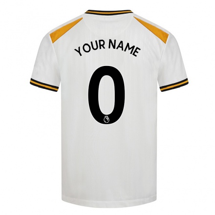 Kinder Fußball Ihren Namen #0 Weiß Gelb Ausweichtrikot Trikot 2021/22 T-Shirt