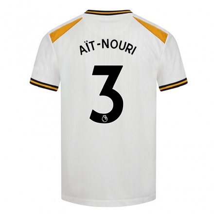 Kinder Fußball Rayan Ait Nouri #3 Weiß Gelb Ausweichtrikot Trikot 2021/22 T-Shirt