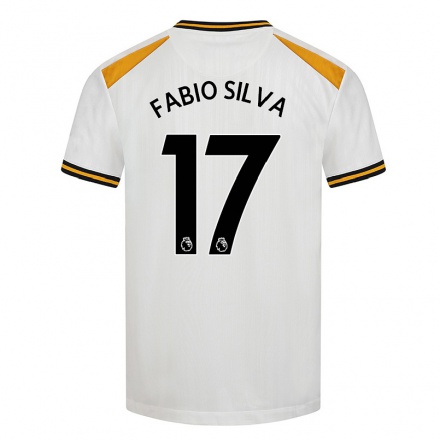 Kinder Fußball Fabio Silva #17 Weiß Gelb Ausweichtrikot Trikot 2021/22 T-Shirt