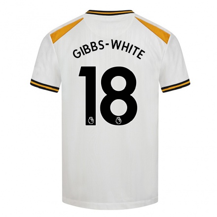 Kinder Fußball Morgan Gibbs-white #18 Weiß Gelb Ausweichtrikot Trikot 2021/22 T-shirt
