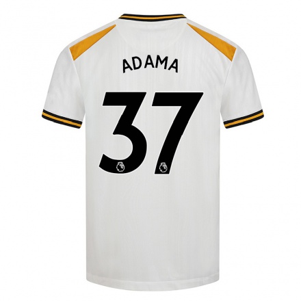 Kinder Fußball Adama Traore #37 Weiß Gelb Ausweichtrikot Trikot 2021/22 T-Shirt