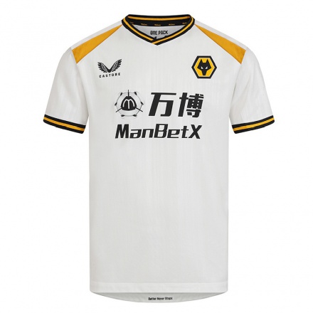 Kinder Fußball Adama Traore #37 Weiß Gelb Ausweichtrikot Trikot 2021/22 T-shirt