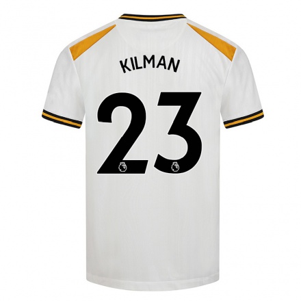 Kinder Fußball Max Kilman #23 Weiß Gelb Ausweichtrikot Trikot 2021/22 T-shirt