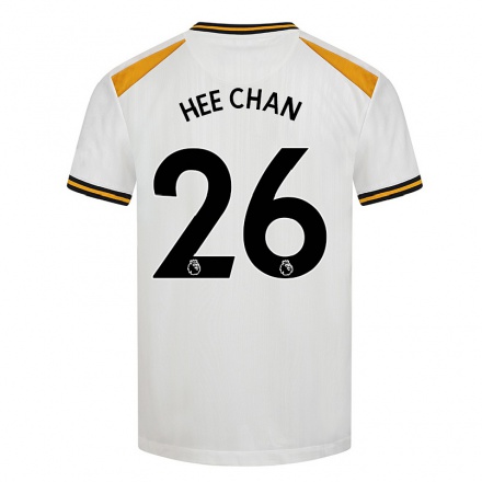 Kinder Fußball Hwang Hee-chan #26 Weiß Gelb Ausweichtrikot Trikot 2021/22 T-Shirt