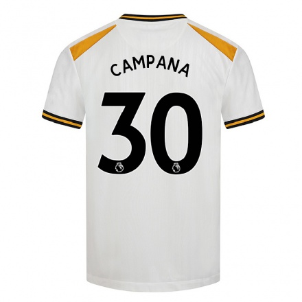 Kinder Fußball Leonardo Campana #30 Weiß Gelb Ausweichtrikot Trikot 2021/22 T-Shirt