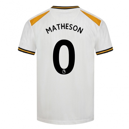 Kinder Fußball Luke Matheson #0 Weiß Gelb Ausweichtrikot Trikot 2021/22 T-Shirt
