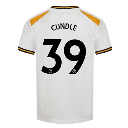 Kinder Fußball Luke Cundle #39 Weiß Gelb Ausweichtrikot Trikot 2021/22 T-shirt