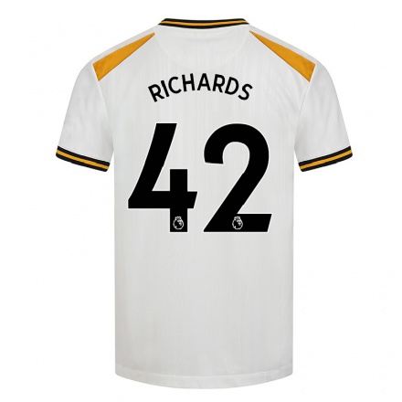 Kinder Fußball Lewis Richards #42 Weiß Gelb Ausweichtrikot Trikot 2021/22 T-Shirt