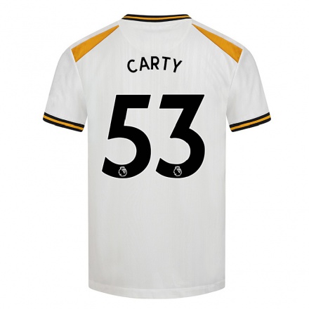 Kinder Fußball Conor Carty #53 Weiß Gelb Ausweichtrikot Trikot 2021/22 T-Shirt