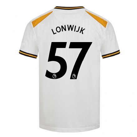 Kinder Fußball Nigel Lonwijk #57 Weiß Gelb Ausweichtrikot Trikot 2021/22 T-Shirt