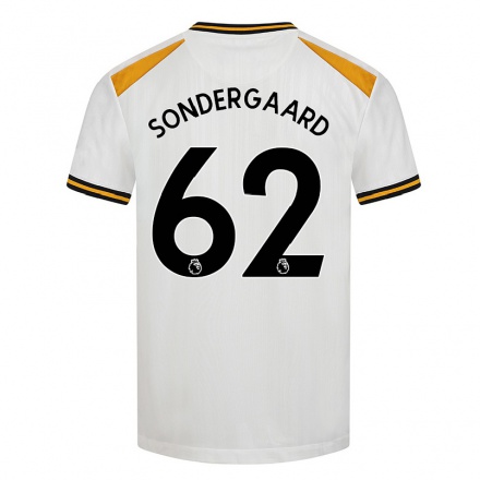 Kinder Fußball Andreas Sondergaard #62 Weiß Gelb Ausweichtrikot Trikot 2021/22 T-shirt