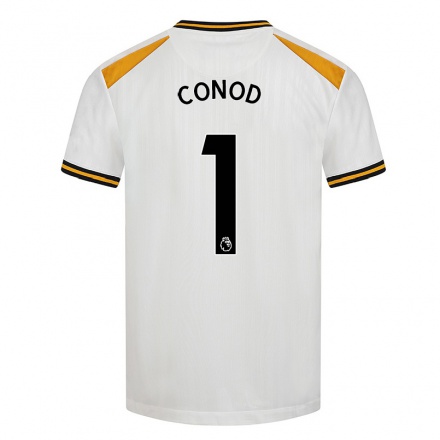 Kinder Fußball Millie Conod #1 Weiß Gelb Ausweichtrikot Trikot 2021/22 T-shirt