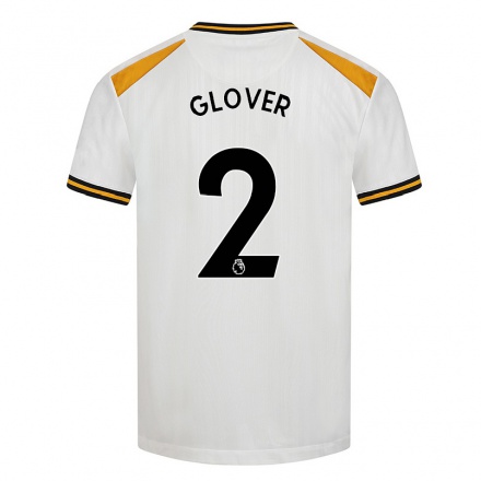 Kinder Fußball Lyndsey Glover #2 Weiß Gelb Ausweichtrikot Trikot 2021/22 T-shirt