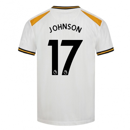 Kinder Fußball Katie Johnson #17 Weiß Gelb Ausweichtrikot Trikot 2021/22 T-shirt