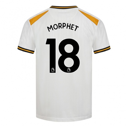 Kinder Fußball Anna Morphet #18 Weiß Gelb Ausweichtrikot Trikot 2021/22 T-Shirt
