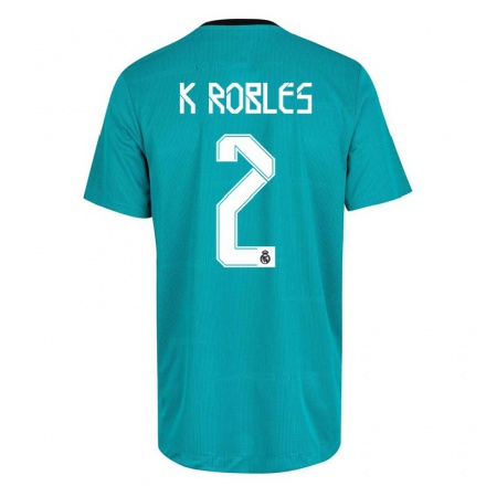 Kinder Fußball Kenti Robles #2 Hellgrun Ausweichtrikot Trikot 2021/22 T-Shirt