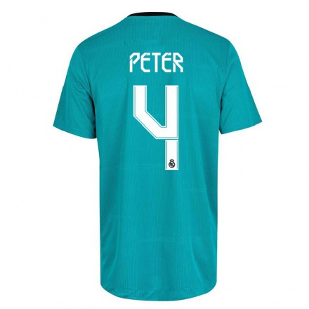 Kinder Fußball Babett Peter #4 Hellgrun Ausweichtrikot Trikot 2021/22 T-Shirt