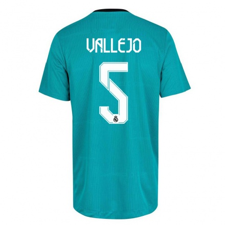 Kinder Fußball Raphael Varane #5 Hellgrun Ausweichtrikot Trikot 2021/22 T-shirt