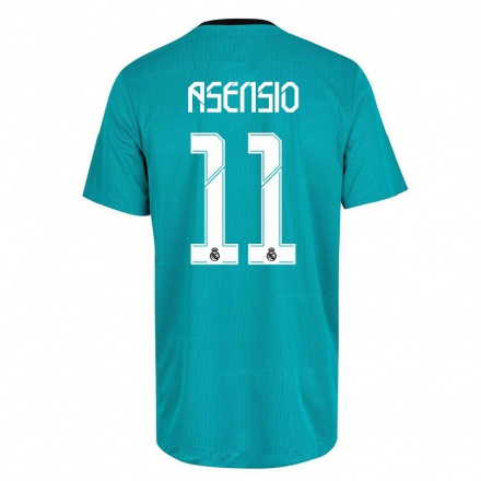 Kinder Fußball Marco Asensio #11 Hellgrun Ausweichtrikot Trikot 2021/22 T-Shirt