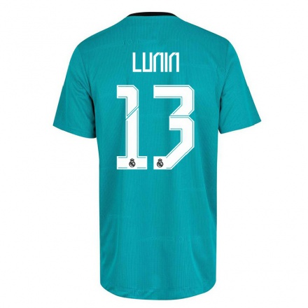 Kinder Fußball Andriy Lunin #13 Hellgrun Ausweichtrikot Trikot 2021/22 T-Shirt
