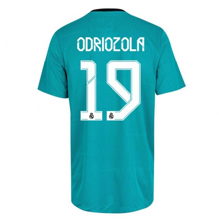 Kinder Fußball Alvaro Odriozola #19 Hellgrun Ausweichtrikot Trikot 2021/22 T-Shirt