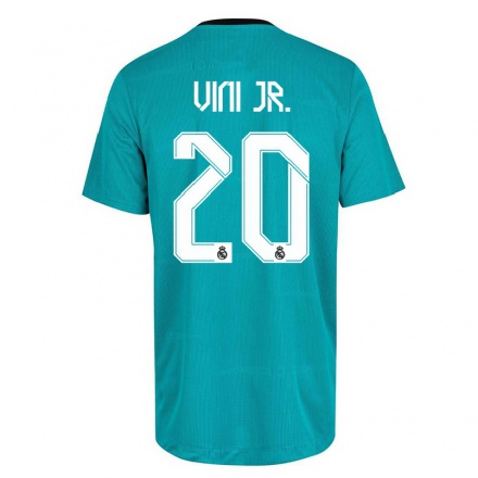 Kinder Fußball Vinicius Junior #20 Hellgrun Ausweichtrikot Trikot 2021/22 T-Shirt
