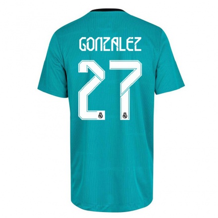 Kinder Fußball Peter Gonzalez #27 Hellgrun Ausweichtrikot Trikot 2021/22 T-Shirt