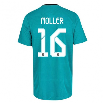 Kinder Fußball Caroline Moller #16 Hellgrun Ausweichtrikot Trikot 2021/22 T-Shirt