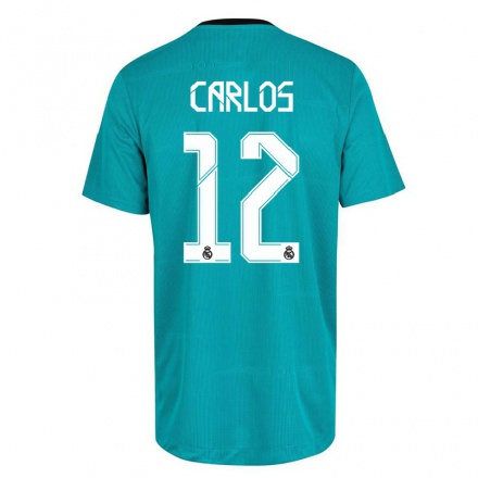 Kinder Fußball Alocen Carlos #12 Hellgrun Ausweichtrikot Trikot 2021/22 T-Shirt