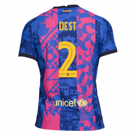 Kinder Fußball Sergino Dest #2 Blaue Rose Ausweichtrikot Trikot 2021/22 T-Shirt
