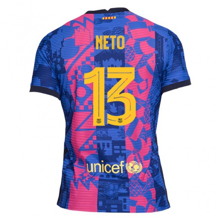 Kinder Fußball Neto #13 Blaue Rose Ausweichtrikot Trikot 2021/22 T-Shirt