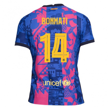 Kinder Fußball Aitana Bonmati #14 Blaue Rose Ausweichtrikot Trikot 2021/22 T-Shirt