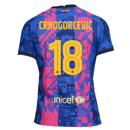 Kinder Fußball Ana-Maria Crnogorcevic #18 Blaue Rose Ausweichtrikot Trikot 2021/22 T-Shirt