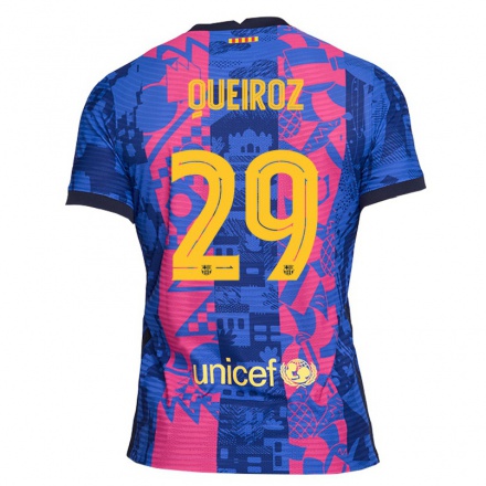 Kinder Fußball Giovana Queiroz #29 Blaue Rose Ausweichtrikot Trikot 2021/22 T-Shirt