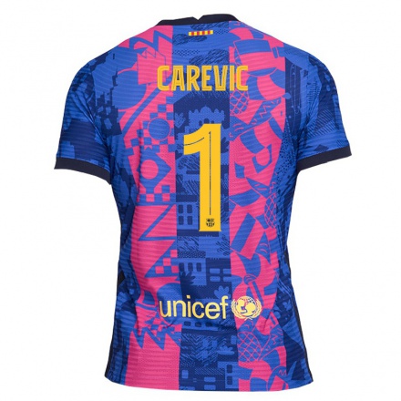 Kinder Fußball Lazar Carevic #1 Blaue Rose Ausweichtrikot Trikot 2021/22 T-shirt